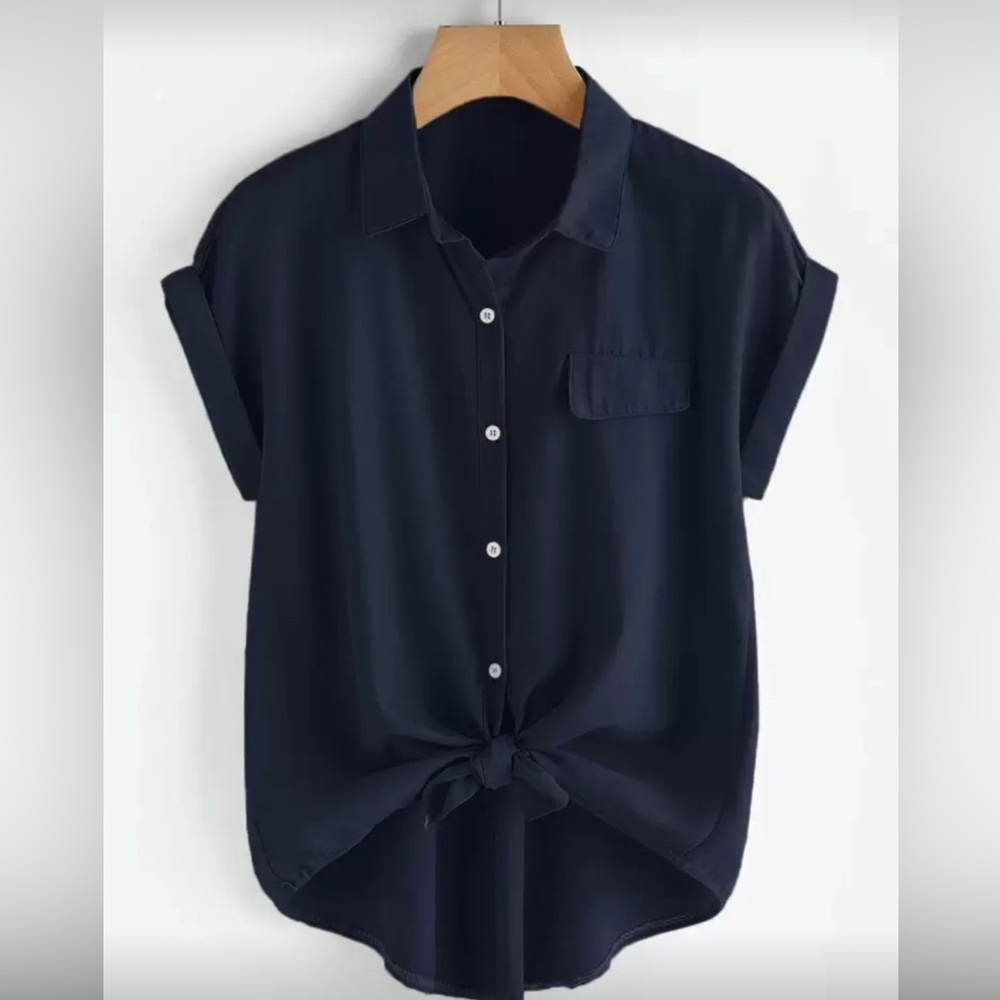 Zelara Plus Size Button Down Blouse